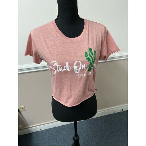 ‘Stuck on You’ Shrimp & Grits Cropped Short Sleeve Tee - Picture 1 of 4